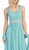 Eureka Fashion - 2440 Ruched Square-Neck Chiffon Long Gown In Blue and Green