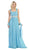 Eureka Fashion - 2440 Ruched Square-Neck Chiffon Long Gown