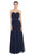 Eureka Fashion - 2800 Strapless Shirred Bodice A-Line Gown In Blue