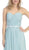 Eureka Fashion - 2800 Strapless Shirred Bodice A-Line Gown In Blue