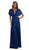 Poly USA - 7022 Twist and Tie Long Convertible Jersey Dress In Blue