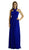 Poly USA - 7156 Convertible Strapless Chiffon A-Line Dress In Blue