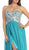 Eureka Fashion - 2500 Rhinestone-Crusted Strapless Sweetheart Gown In Green