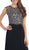 Eureka Fashion - 2066 Sequined Illusion Cap Sleeve Pleated Dress In Black and Gray