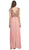 Eureka Fashion - 2066 Sequined Illusion Cap Sleeve Pleated Dress In Pink