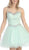 Eureka Fashion - 3722 Bejeweled Illusion Scoop A-line Dress In Green