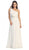 Eureka Fashion - 2525 Floral Jewel-Ornate Pleated Chiffon Gown in White