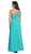 Eureka Fashion - 2525 Floral Jewel-Ornate Pleated Chiffon Gown in Green