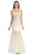 Eureka Fashion - 3701 Gold Beaded Asymmetric Mermaid Dress in White and Gold