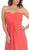 Eureka Fashion - 2600-1 Pleated Strapless Sweetheart Chiffon Gown In Pink