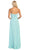Eureka Fashion - 2600-1 Pleated Strapless Sweetheart Chiffon Gown In Blue