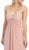Eureka Fashion - 2383 Cap Sleeve Lace V-neck Chiffon A-line Dress in Pink