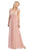Eureka Fashion - 2383 Cap Sleeve Lace V-neck Chiffon A-line Dress in Pink