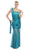 Eureka Fashion - 1909 Pleated Charmeuse Chiffon Mermaid Gown in Blue