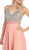 Eureka Fashion - 2727 Sleeveless Bejeweled V-neck Chiffon Dress In Orange