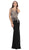 Eureka Fashion - 6000 Embroidered Cap Sleeve Trumpet Dress in Black