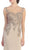 Eureka Fashion - 6000 Embroidered Cap Sleeve Trumpet Dress in Neutral