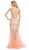 Eureka Fashion - 3152 Beaded Lace Sweetheart Mesh Trumpet Dress In Pink