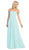 Eureka Fashion - 2600-1 Pleated Strapless Sweetheart Chiffon Gown In Blue