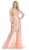 Eureka Fashion - 3152 Beaded Lace Sweetheart Mesh Trumpet Dress In Pink