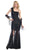 Eureka Fashion - 1909 Pleated Charmeuse Chiffon Mermaid Gown in Black