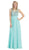 Eureka Fashion - 4001 Bejeweled Illusion Bateau Chiffon A-line Dress In Green