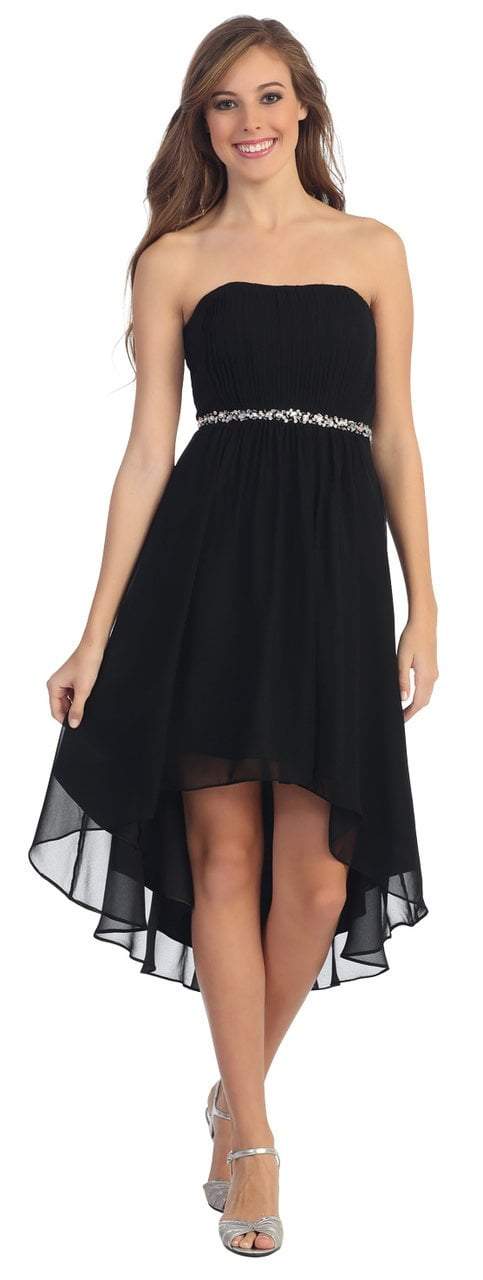 Dancing Queen Ruched Straight Across A-Line Dress 8626 - 1 pc Black In Size 2XL Available In Black