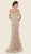 Rina Di Montella - RD2605 Embellished Lace Off-Shoulder Trumpet Gown in Neutral