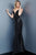 Jovani - 68012 Plunging V-Neck Fitted Mermaid Dress In Black