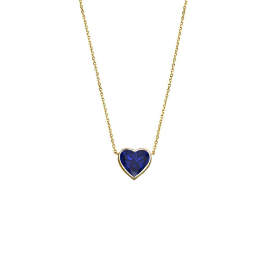 Logan Hollowell - New! Floating Heart Shaped Sapphire Necklace