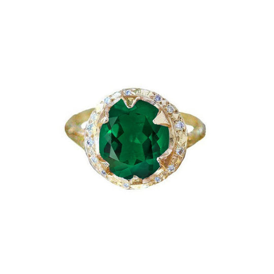 NEW! Queen Diamond and Oval Emerald Ring