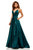 Sherri Hill - 52424 V-Neck Open Back Evening Dress In Green
