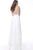 Jovani - 66019 Embroidered Halter A-Line Dress with Slit In White
