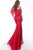 Jovani - JVN64116 Lace Off-Shoulder Mermaid Evening Dress In Red