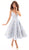 Tarik Ediz - 50400 Sleeveless V-neck Jacquard A-line Dress In Blue