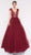 2007 Cap Sleeve Plunging Illusion Inset Ballgown