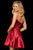 Sherri Hill - 53031 Sleeveless Pleated V Neck Satin Short Dress In Red