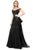 Jovani - 2308 Off-Shoulder Stretch Glitter A-line Gown In Black