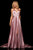 Sherri Hill - 52921 Halter Neck Satin A-line Dress with Slit In Pink