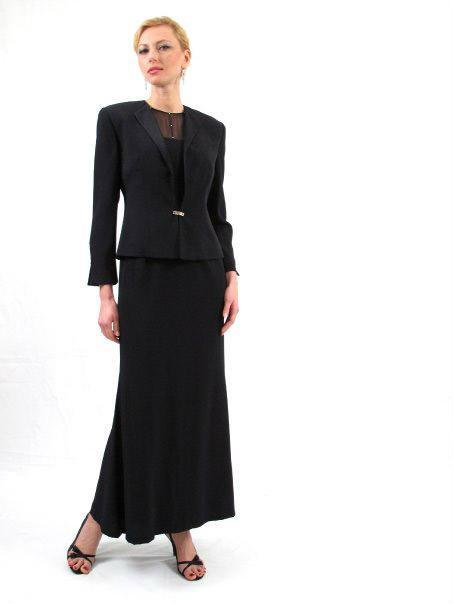 Daymor Couture - Two Piece Jewel Neck Sheath Dress 21052 in Black