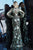 Jovani - 63763 Floral Sequined Plunging V-neck Trumpet Dress In Black and Green