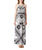 London Times - T0555M Halter String Keyhole Dress in White and Black